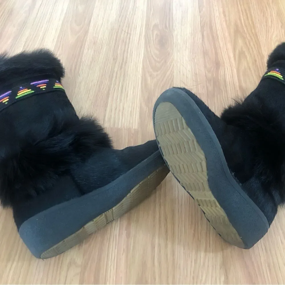Tecnica Black Fur Colorful Ski Winter Sherpa Lined Boots